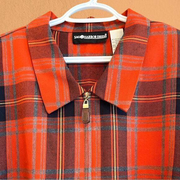 Vintage plaid cropped jacket zip up - Picture 2 of 8